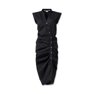 Veronica Beard | Ruched Shirt Dress | 10 | Black